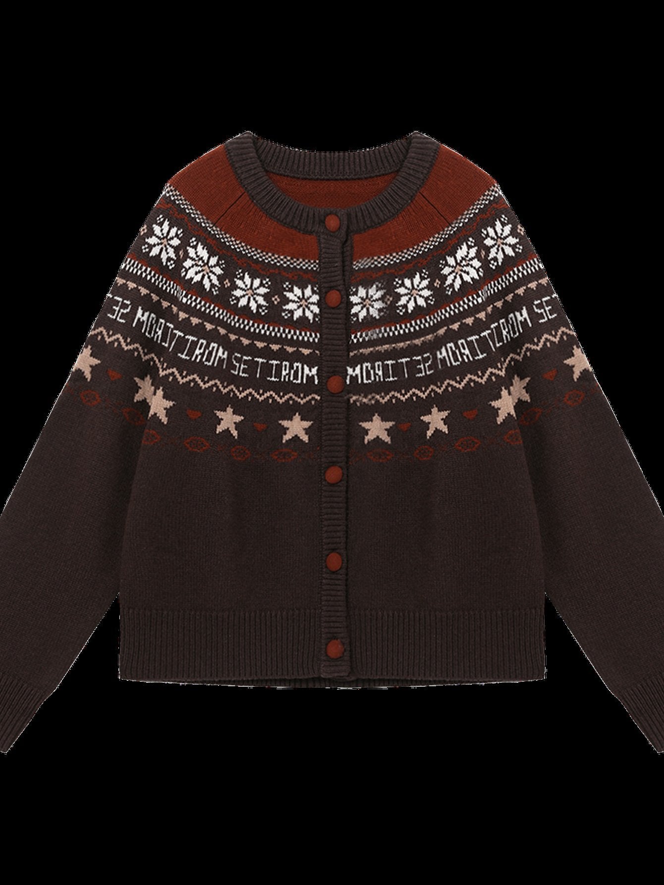 Cozy Fair Isle Pattern Cardigan Sweater