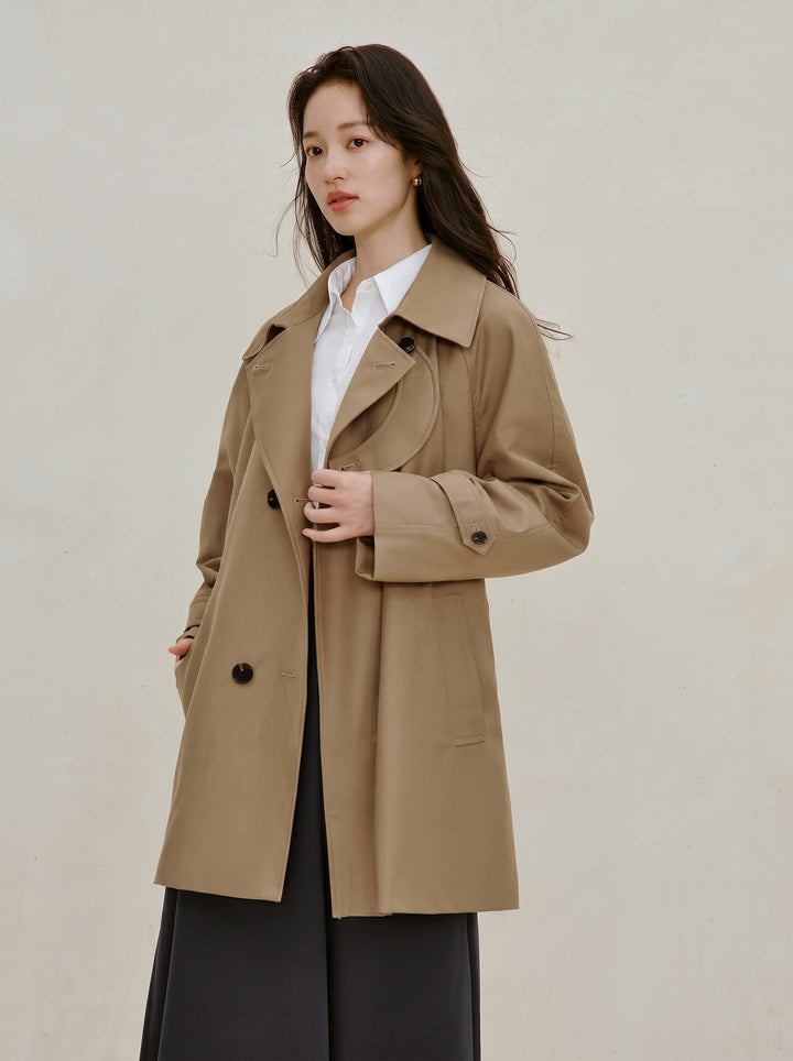 Oversized Belted Double Breasted Trench Coat