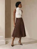Polka Dot Wrap Midi Skirt
