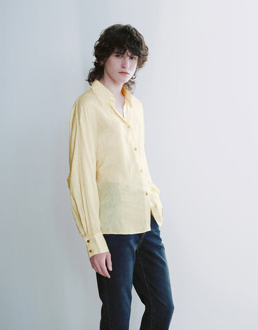 Urban Revivo Textured Button Up Straight Shirt-Beige