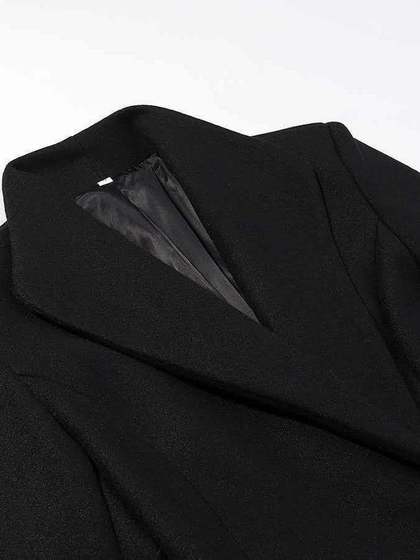 Elegant Slim Fit Long Wool Coat