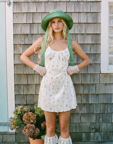Floral Lace Trim Mini Sleep Dress