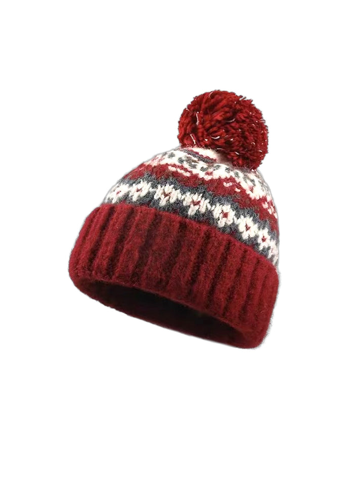 Cozy Fair Isle Pom Beanie