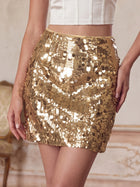 Sparkly High Waisted Sequin Mini Skirt