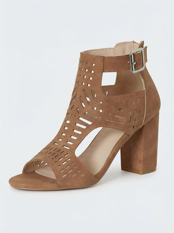 Cut-out Design Ankle Strap Sleek Sandals