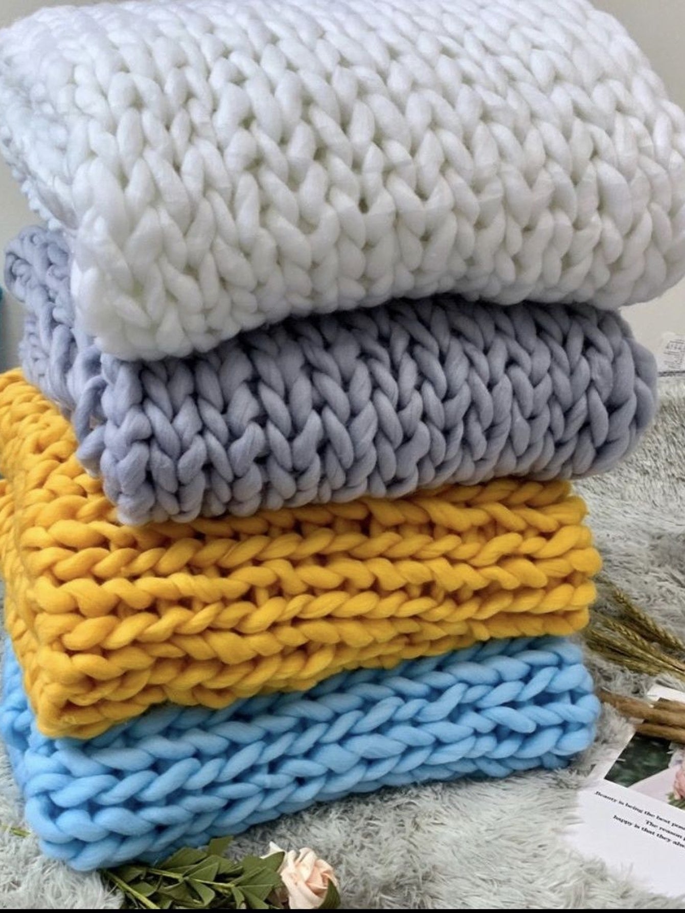 Ultra Soft Chunky Knit Throw Blanket
