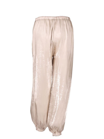 Silky Satin Elastic Hem Pants