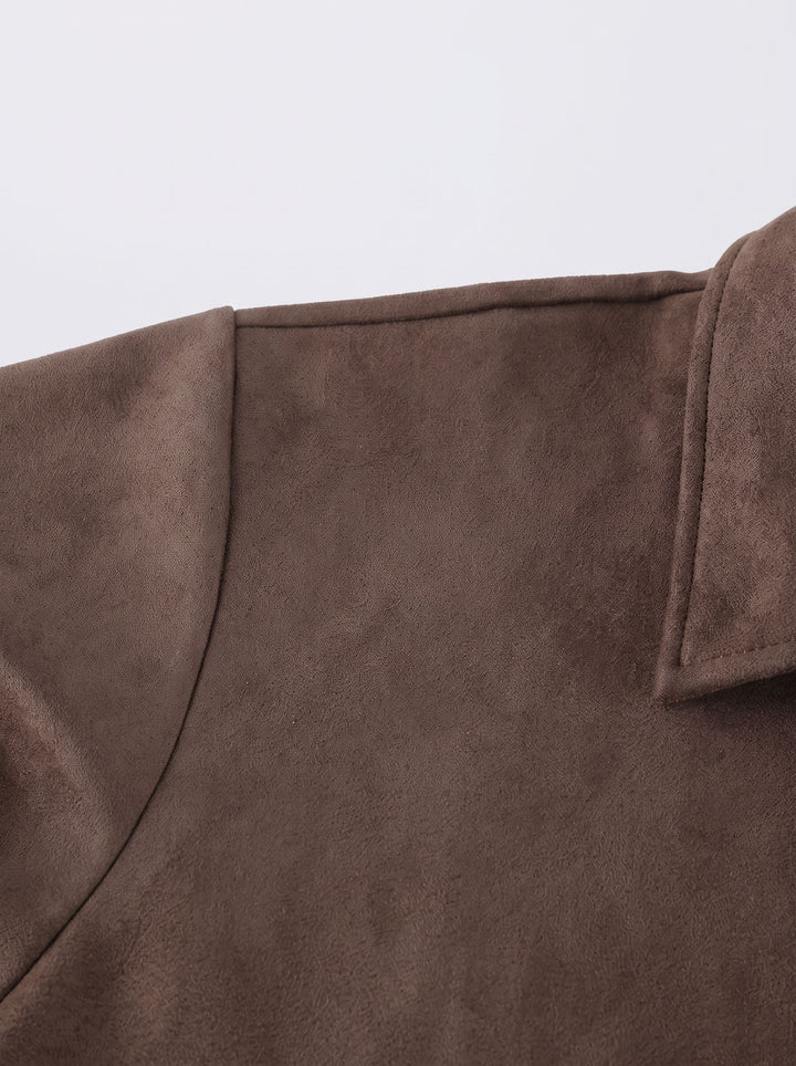 Vintage Brown Suede Zip Jacket
