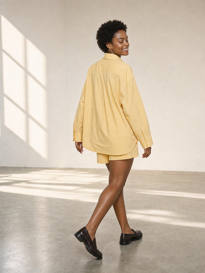 Oversized Striped Button Down Shirt