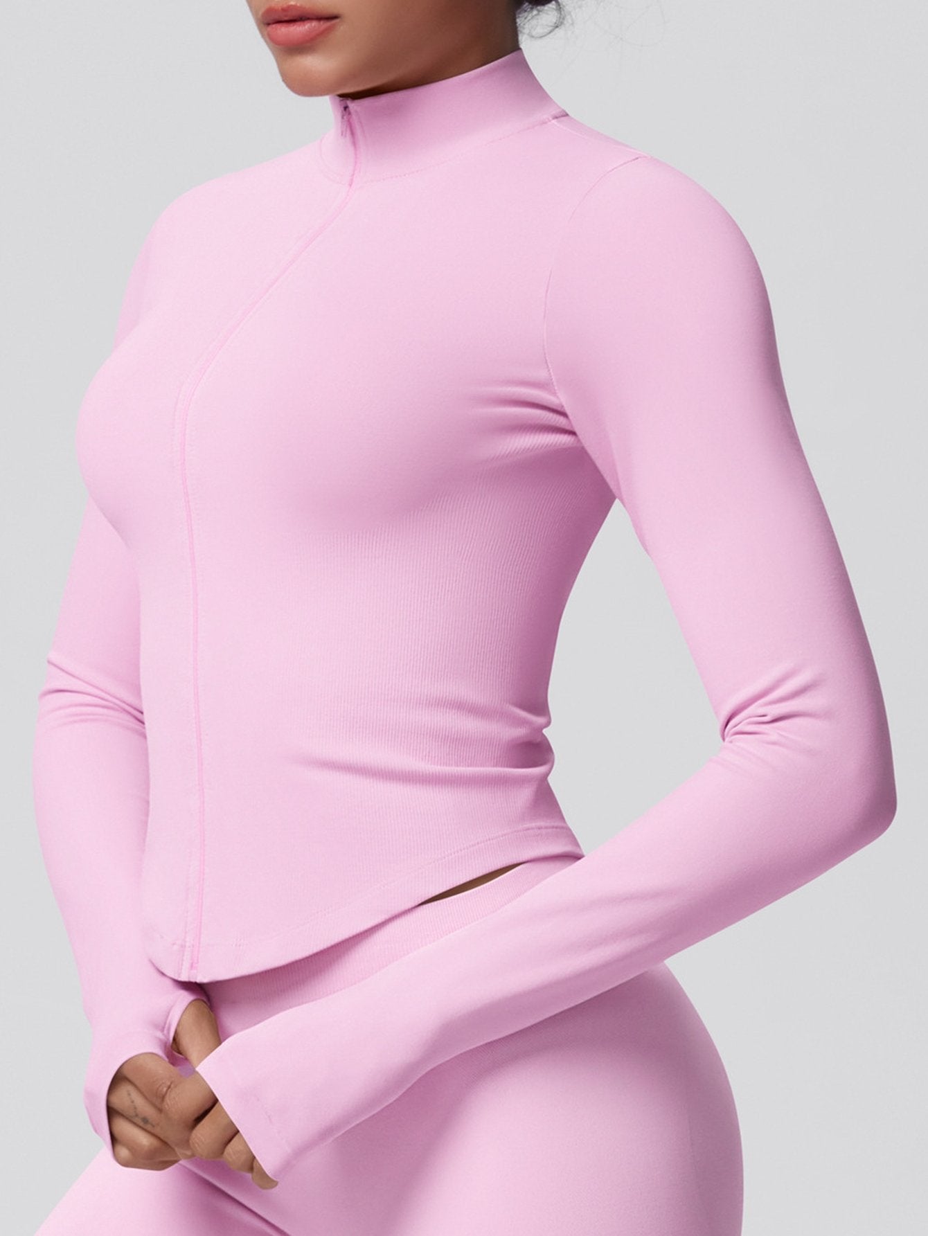 Seamless Fitted Thumbhole Athletic Jacket
