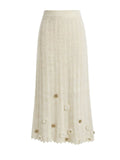 Embellished Cable Knit Midi Skirt