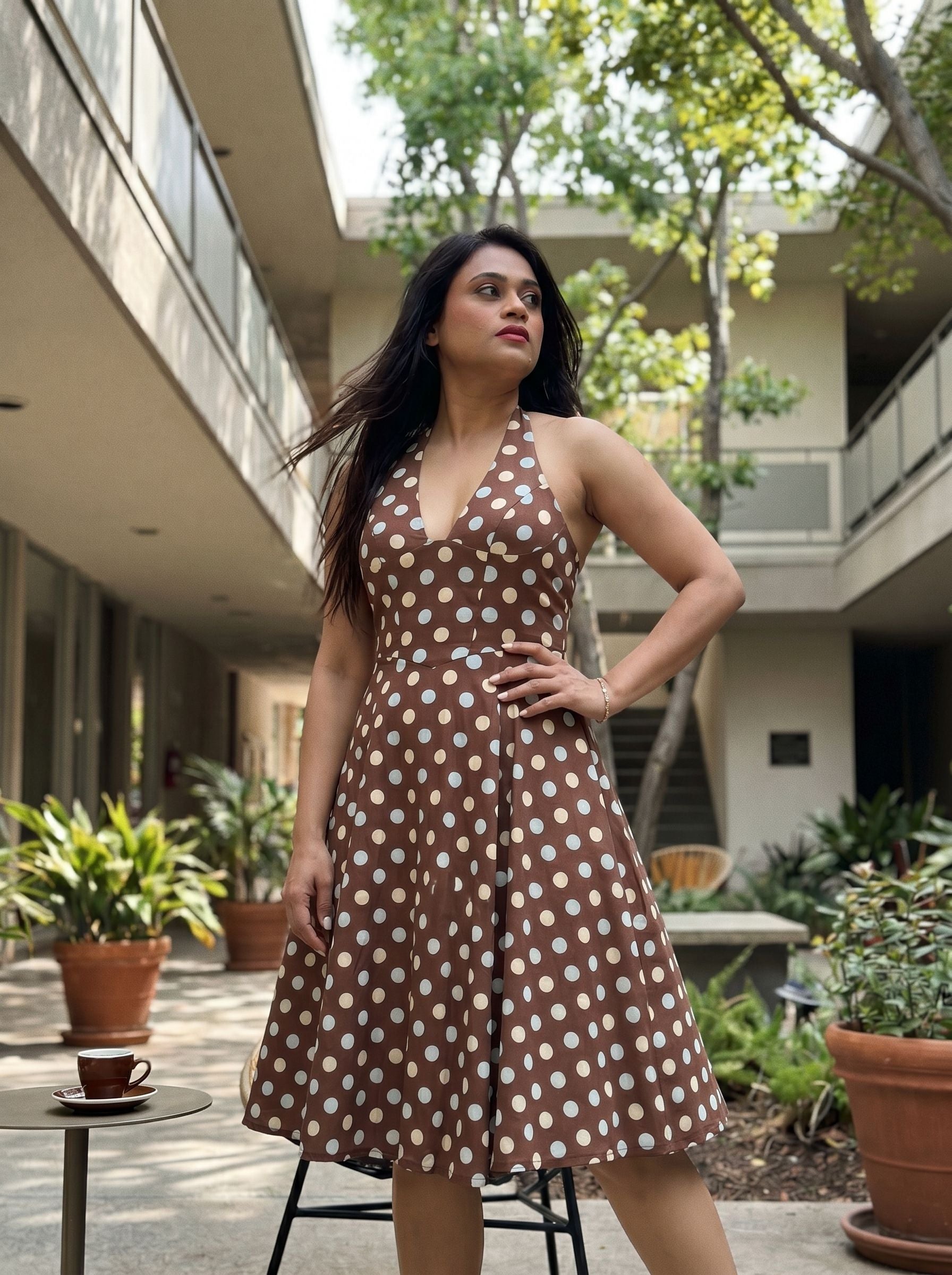 Shilpi Tripathi's Polka Dot Print Midi Dress