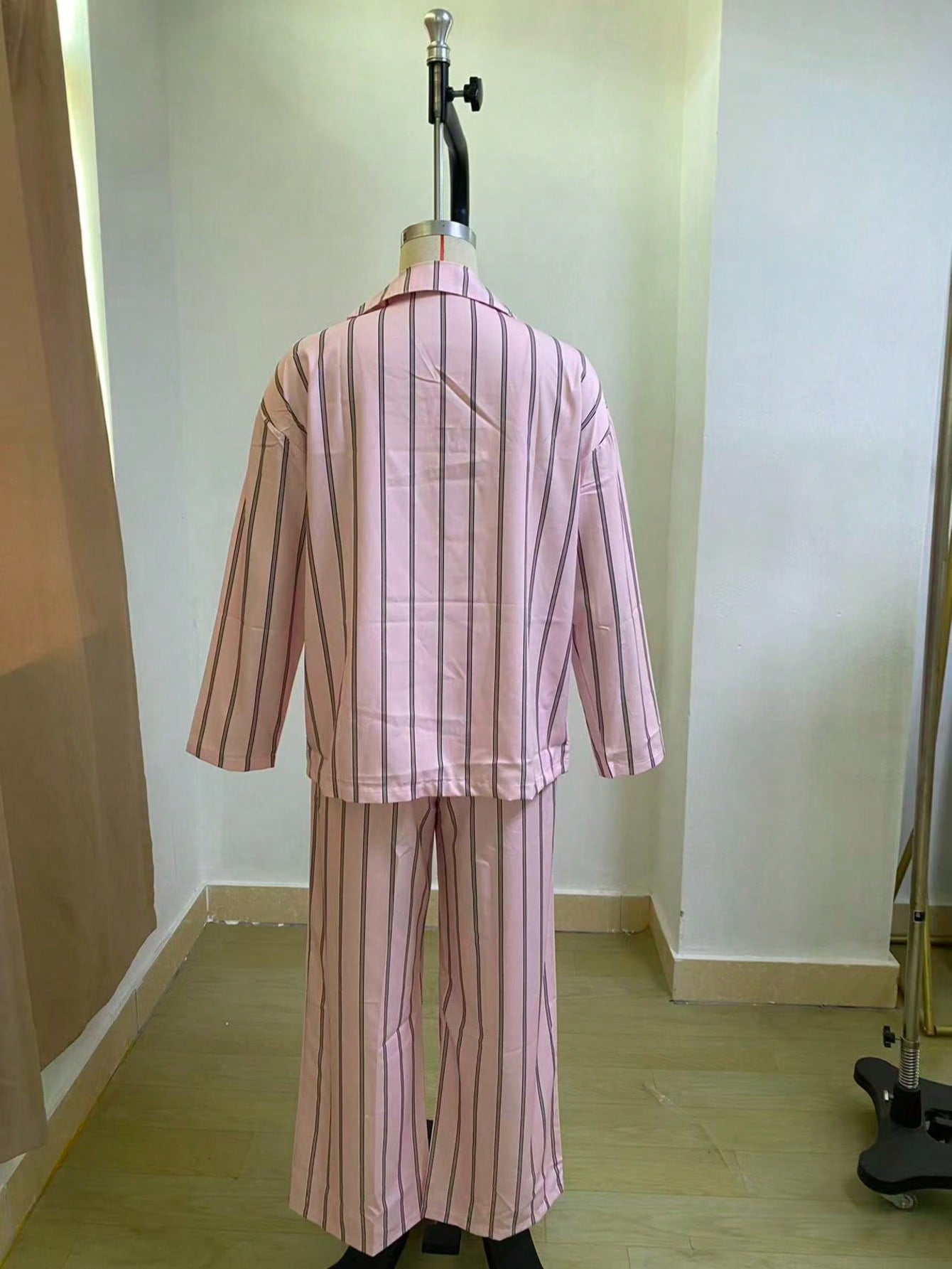 Soft Striped Satin Pajama Lounge Set