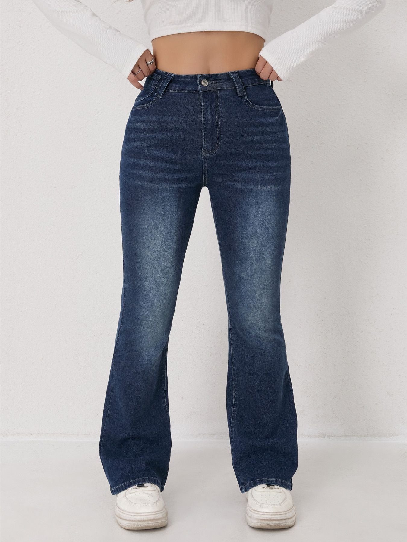 High Rise Flap Pocket Jeans