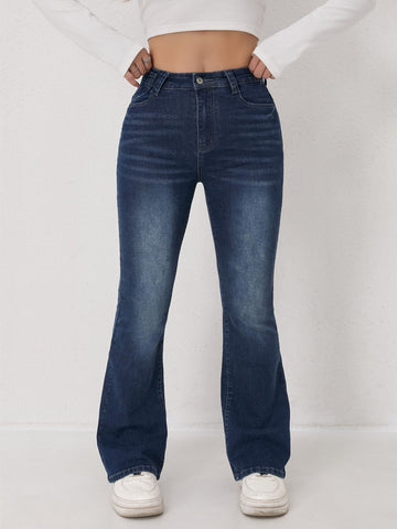 High Rise Flap Pocket Jeans