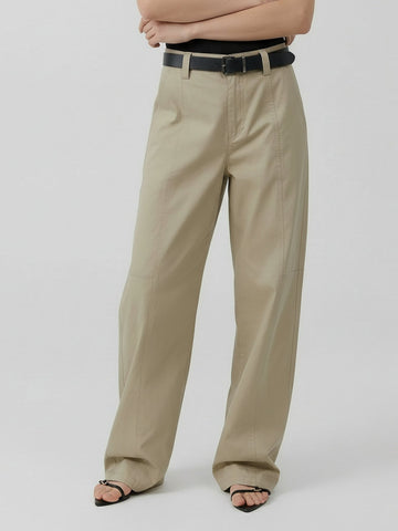 Cotton Barrel Leg Trousers