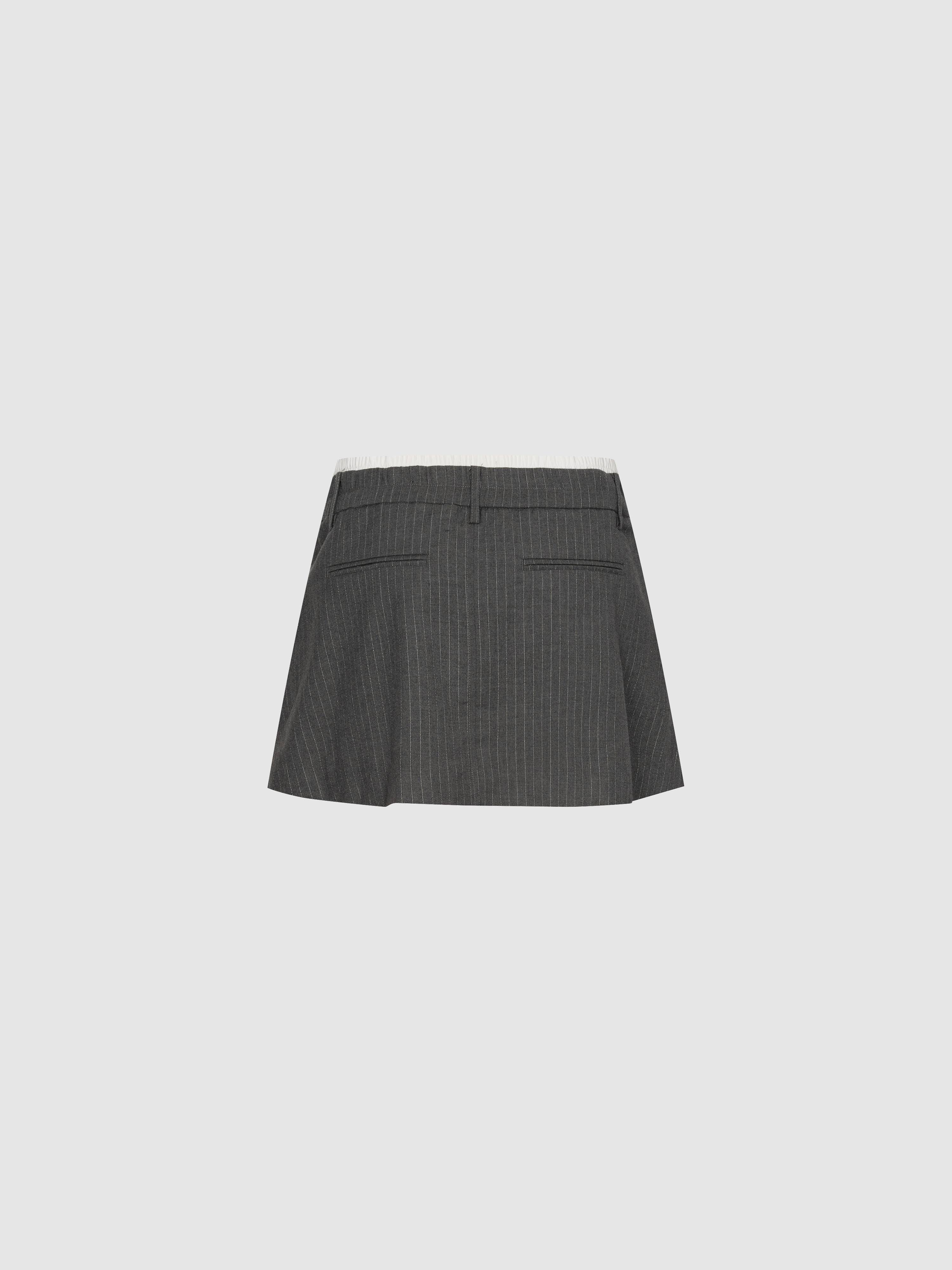 Urban Revivo 2 In 1 Striped Pleated Mini Skirts