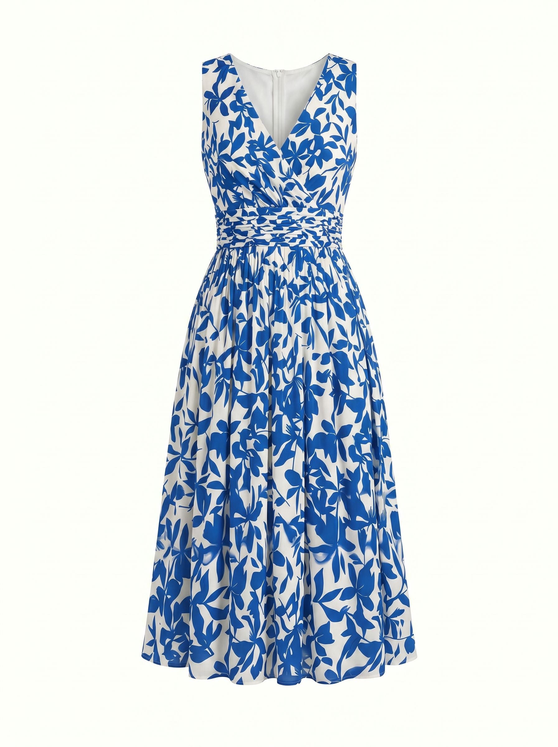 CORINNE
Floral Print V Neck A Line Midi Dress