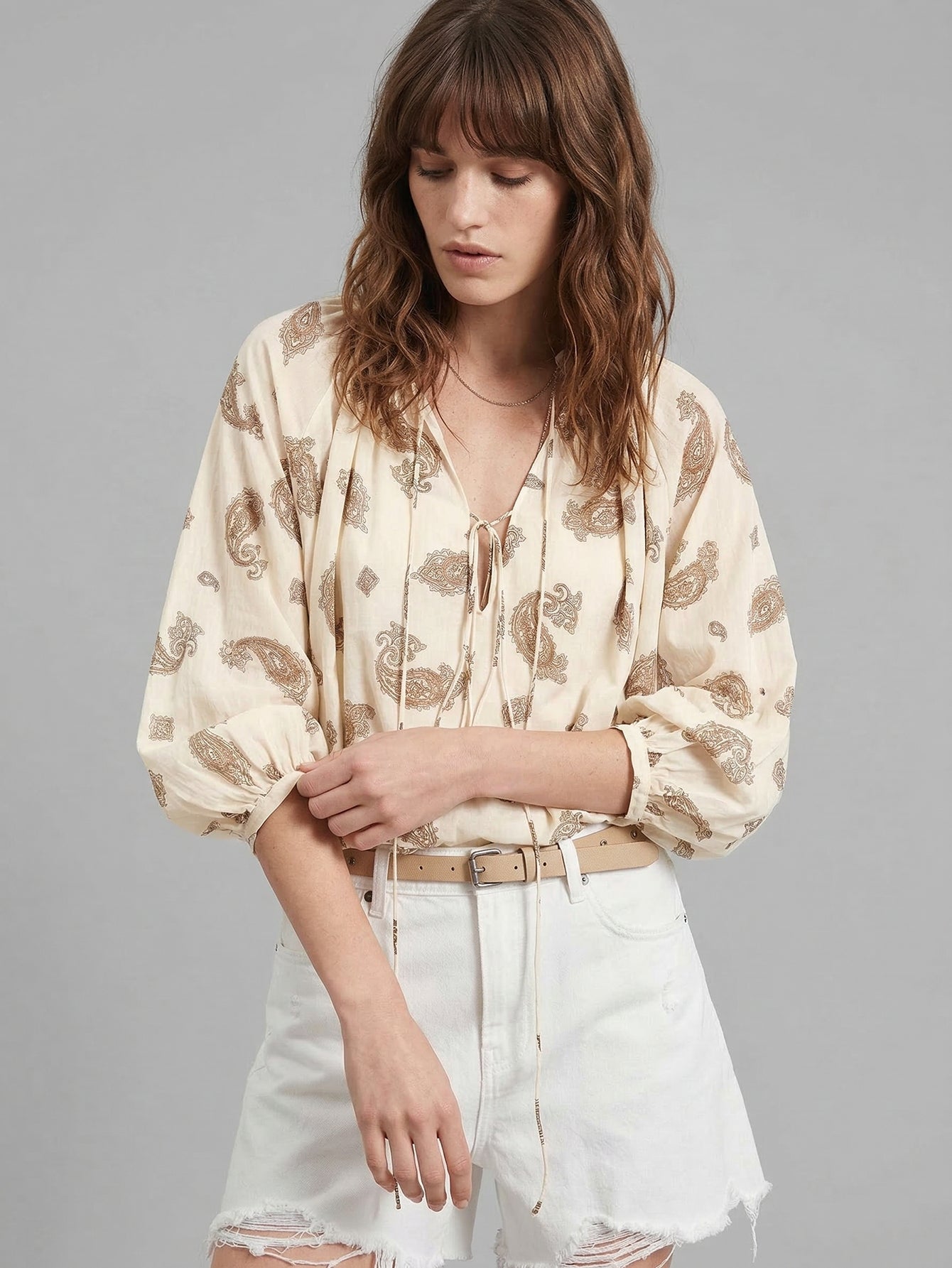 Paisley Print Loose Blouse