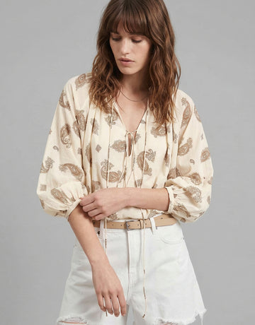 Paisley Print Loose Blouse