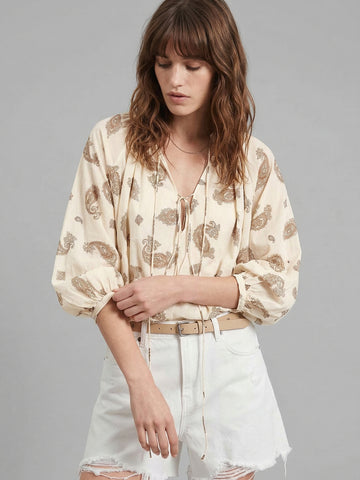 Paisley Print Loose Blouse