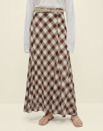 Checked Mermaid Maxi Skirt
