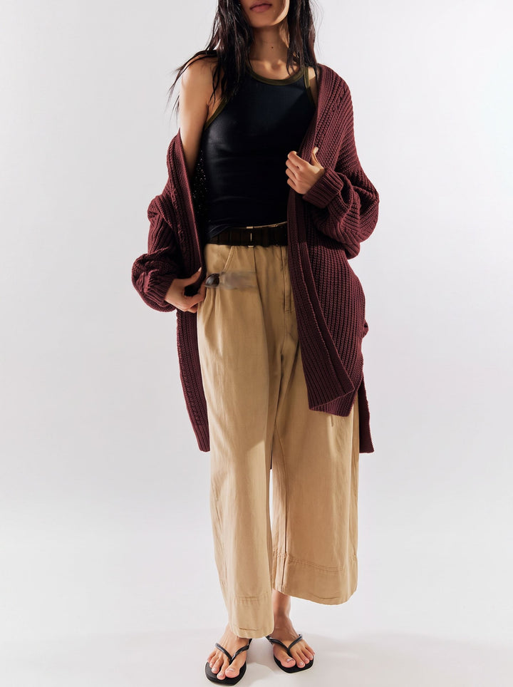 Chunky Oversized Knit Open Cardigan