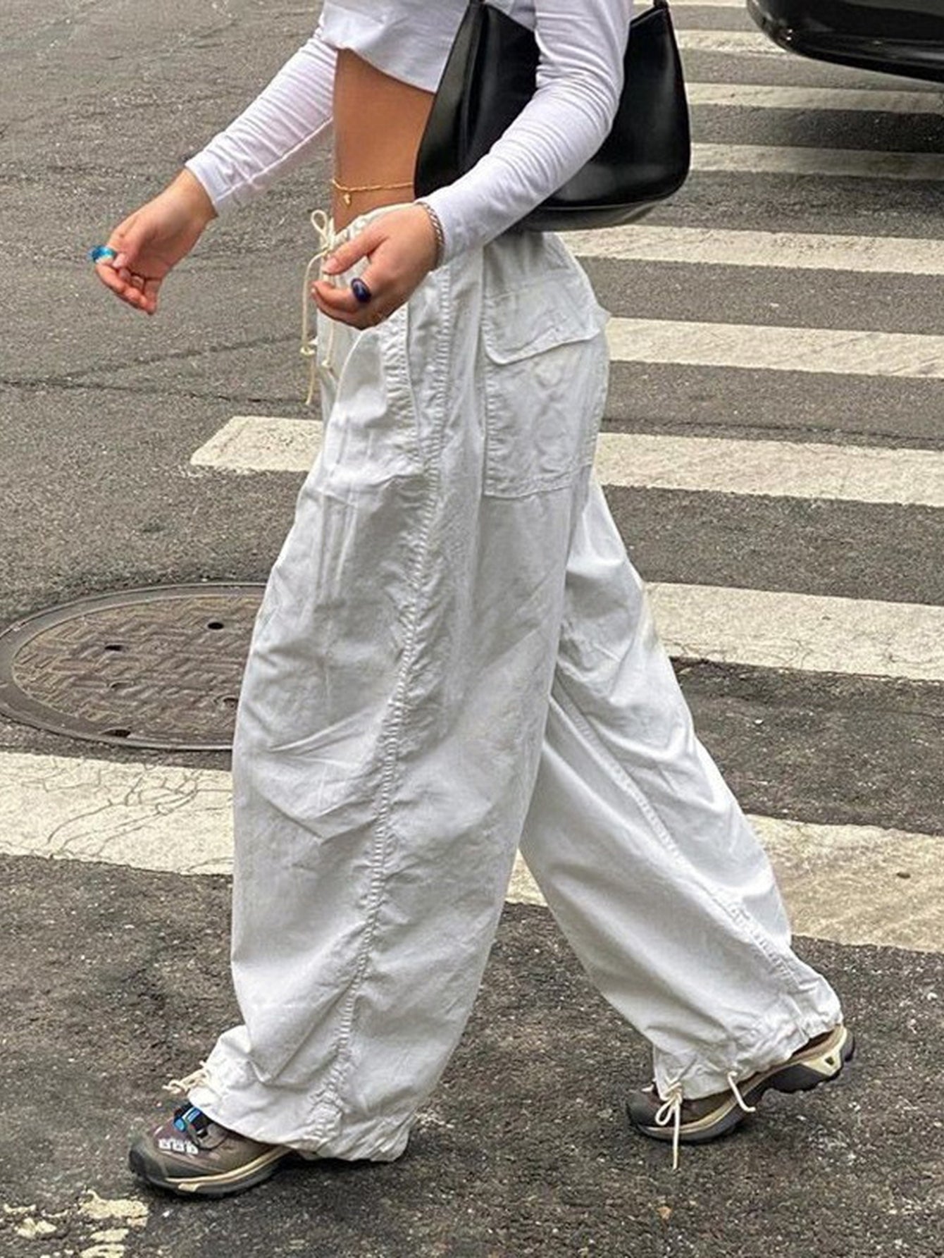 Low Rise Baggy Parachute Pants