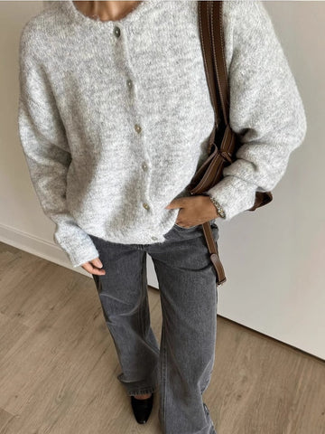 Soft Fuzzy Button Up Cardigan