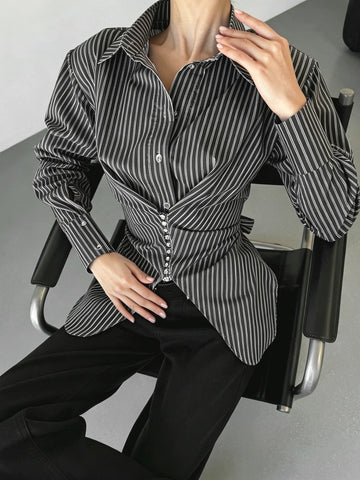 Slim Fit Striped Button Down Shirt