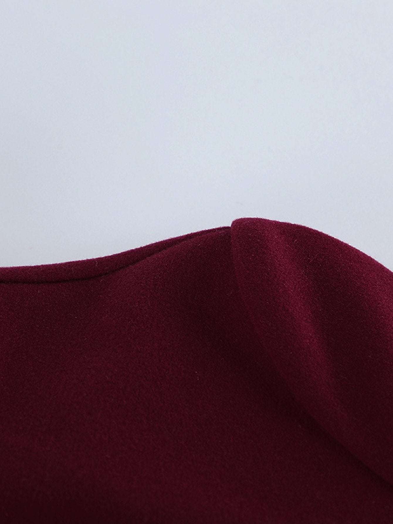 Stand Collar Belted Wool Coat
