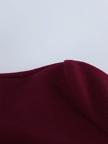 Stand Collar Belted Wool Coat