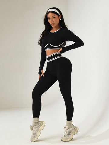 Seamless Sculpting Long Sleeve Pant Set