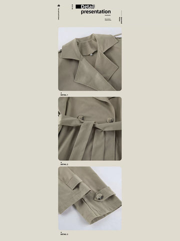 Oversized Cropped Trench Coat Jacket