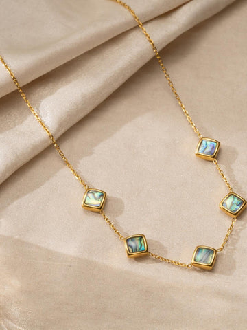 Waterproof Abalone Shell Gold Necklace