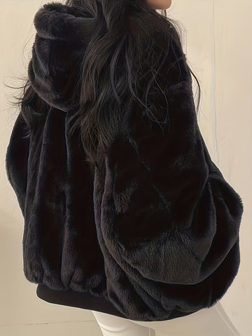 Reversible Oversized Faux Fur Puffer Jacket