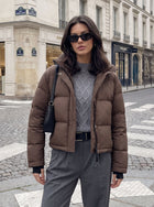 Cropped Stand Collar Puffer Jacket