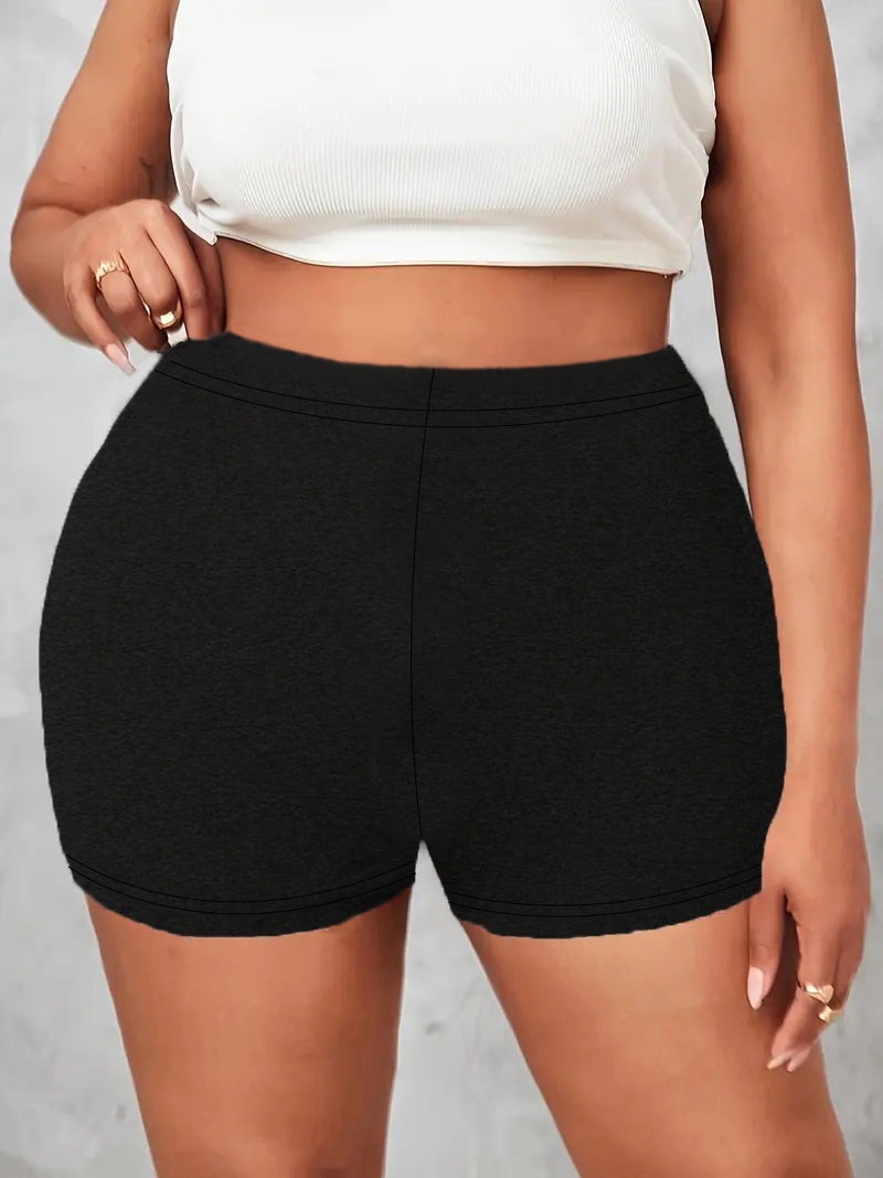 Skeleton-Print High-Waisted Edgy Yoga Shorts-Black