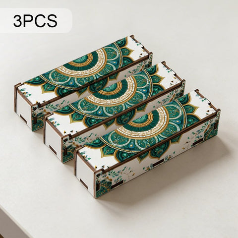 Teal and Gold Mandala Pattern Storage Box