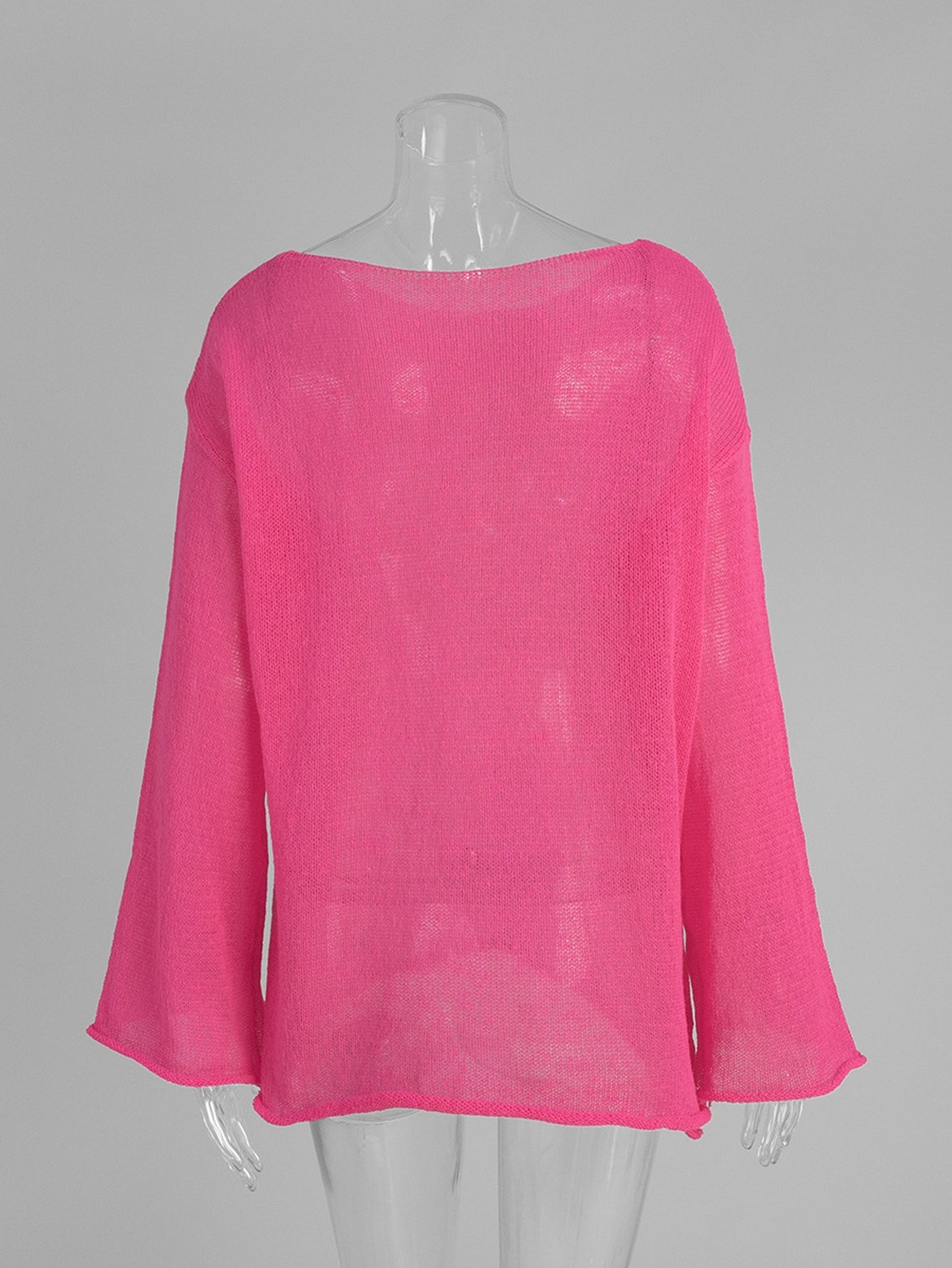 Oversized Lightweight Boat Neck Knit Sweater