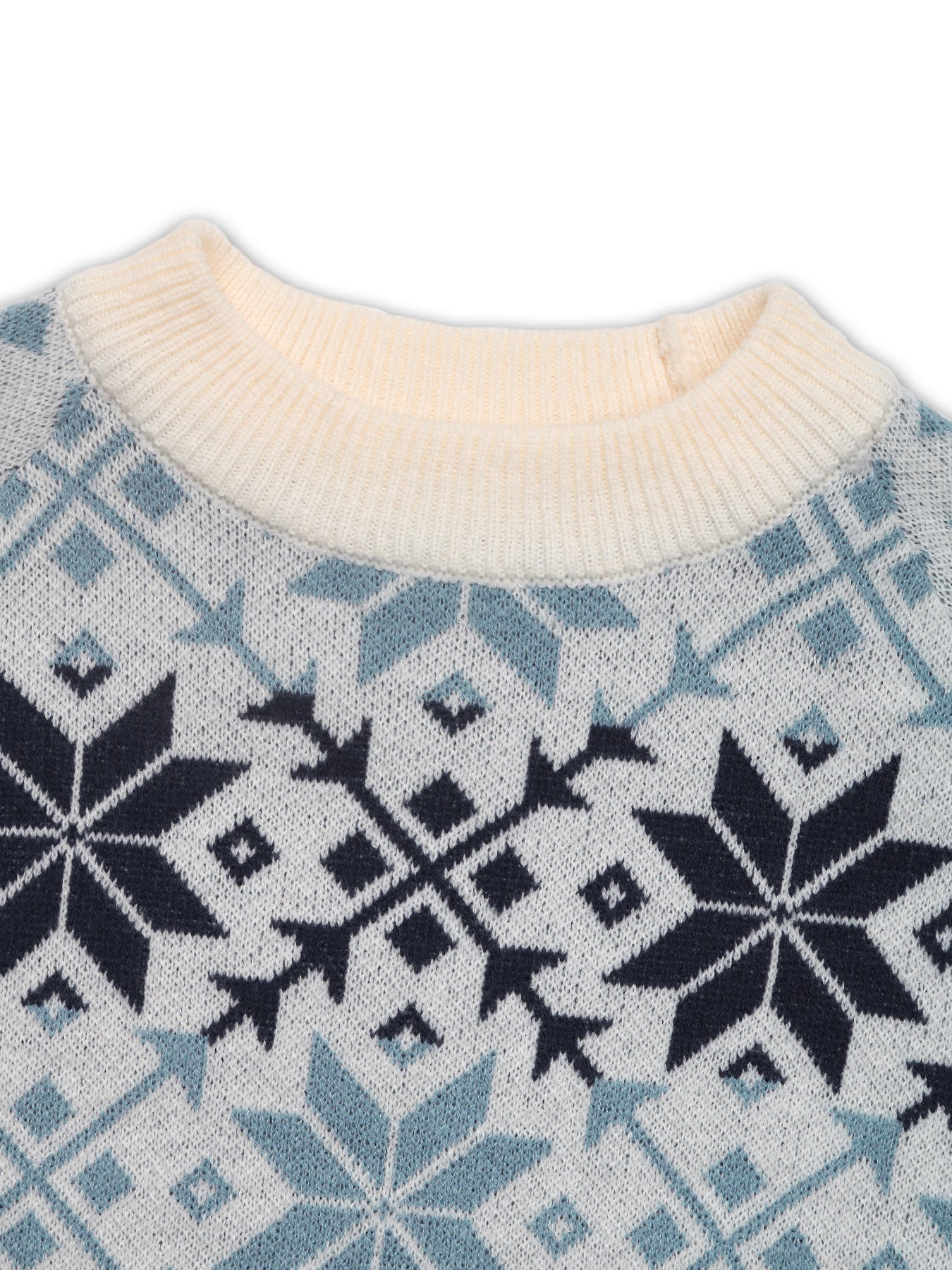 Cozy Snowflake Print Knit Pullover Sweater