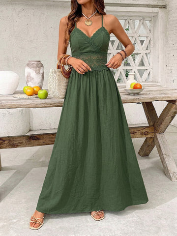 Lace Spaghetti Strap Maxi Dress