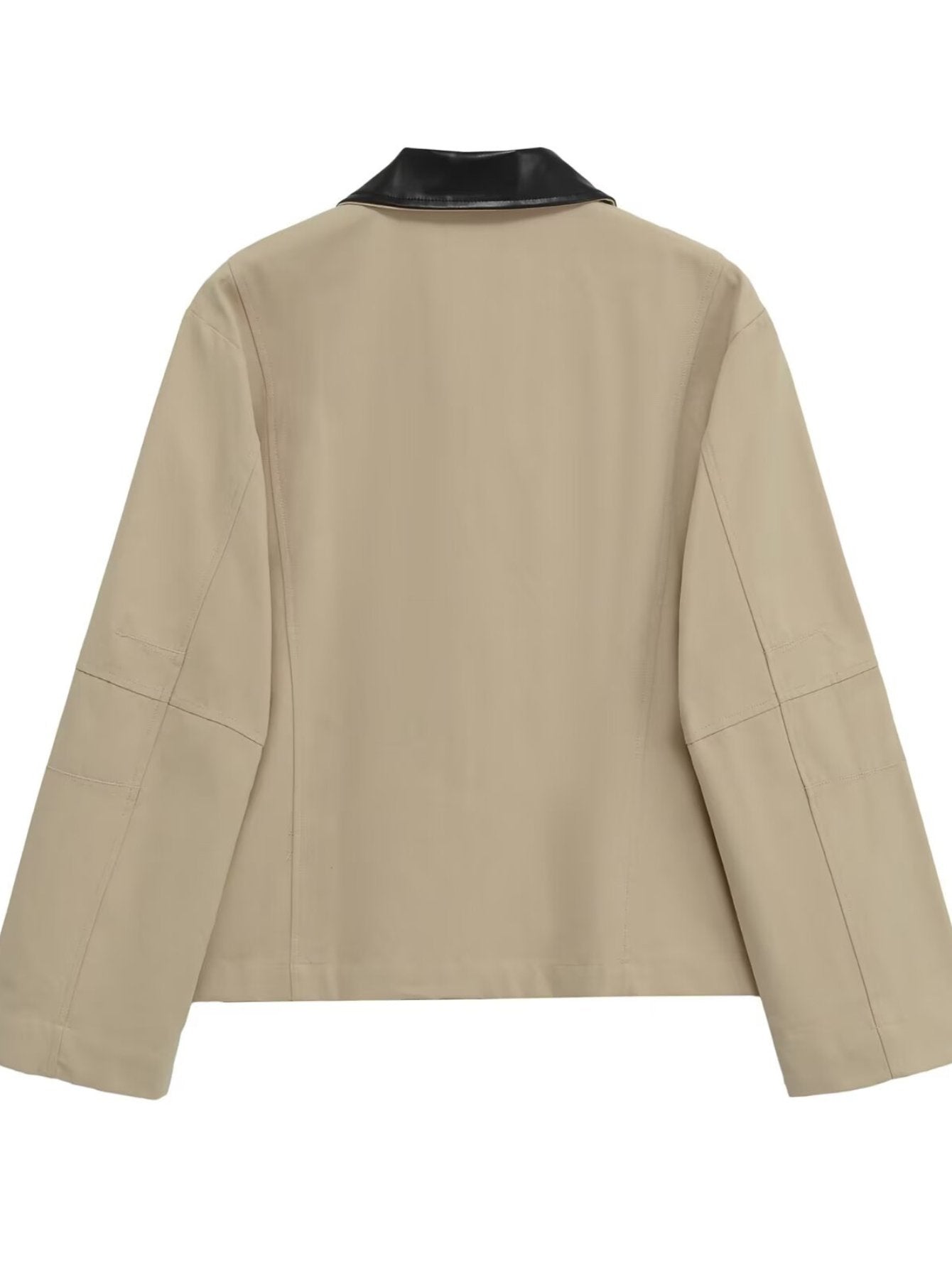 Contrast Collar Zip Up Jacket