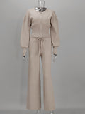 Zip Up Ribbed Knit Set