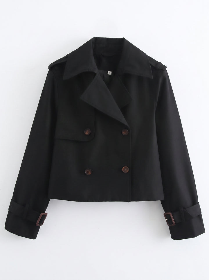 Double Breasted Cropped Trench Coat