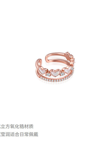 Dainty Heart Adjustable Statement Ring