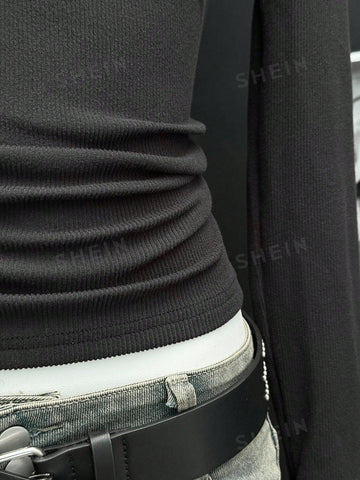 Slim Fit Snap Button T Shirt
