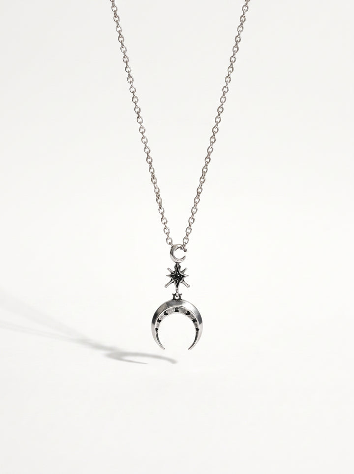 Celestial Gothic Moon Star Necklace