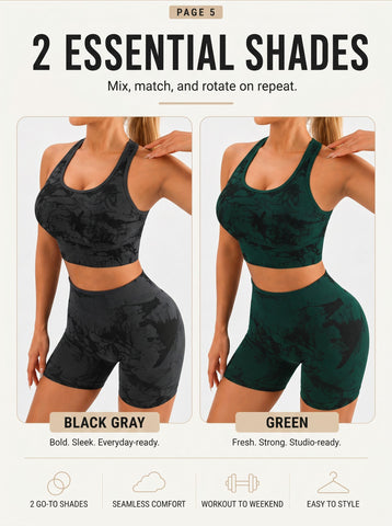 Seamless Sculpting Camo Workout Short Set