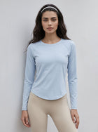 Breathable Mesh Back Long Sleeve Yoga Tee